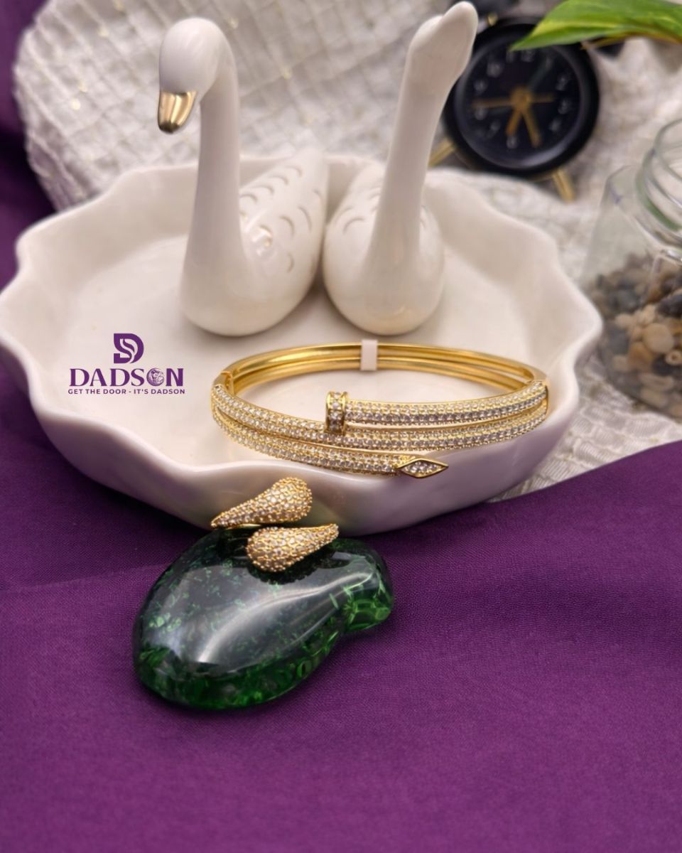Crystal Gold Bangle for Women l Dadson Jewelry (KD-20)
