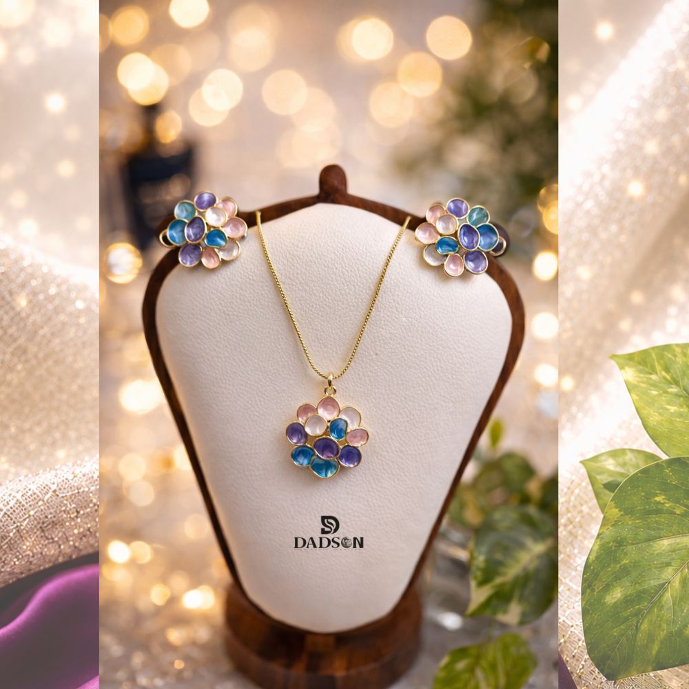 Pastel Flower Anti Tarnish Pendant Set (PS-15)