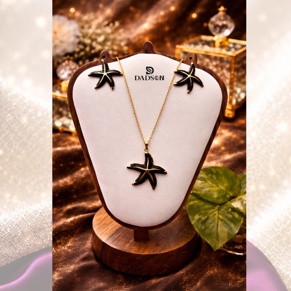 Black Starfish Anti Tarnish Pendant Set (PS-03)