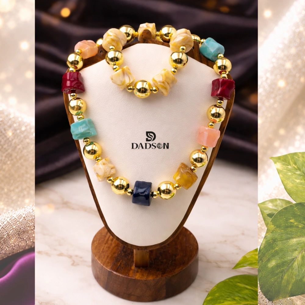 Multicolor Beads Anti Tarnish Necklace (PS-22)