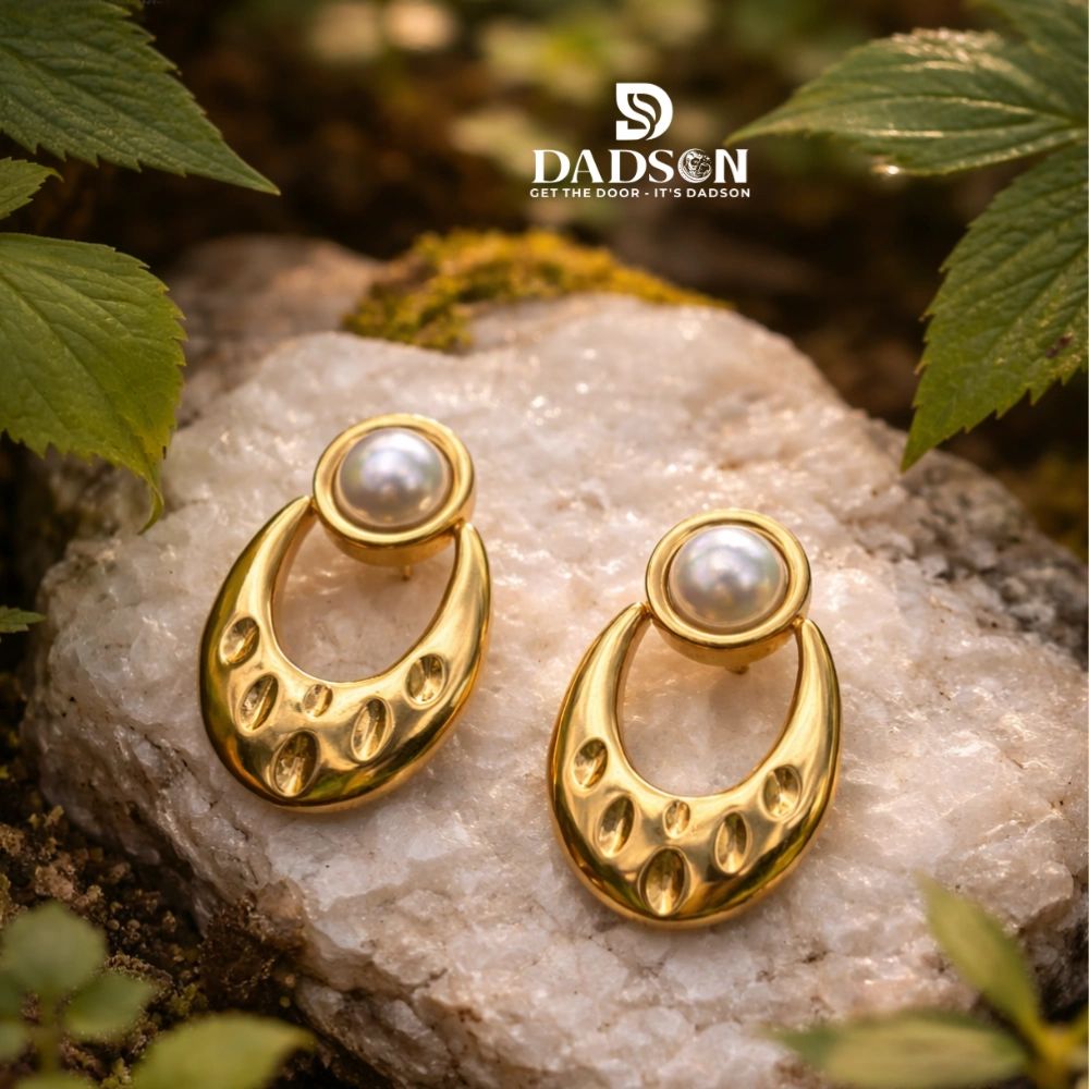Pearl Gold Drop Earrings l Anti Tarnish Jewelry (ER-04)