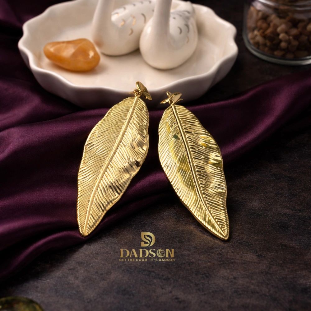 DADSON Golden Leaf Drop Earrings (ER-10)