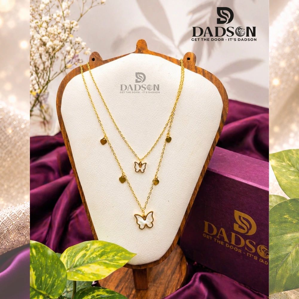 DADSON Golden Butterfly Layered Necklace (CH-04)