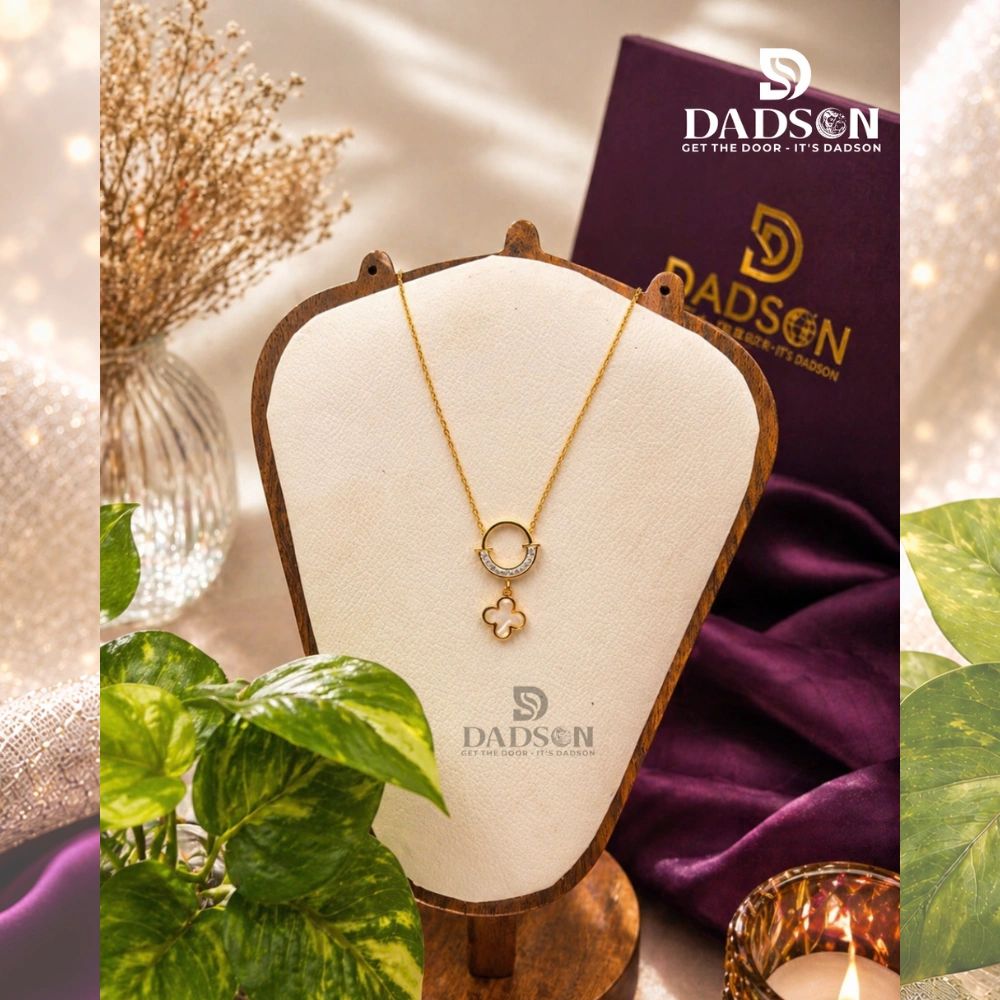 DADSON Golden Clover Charm Necklace (CH-06)
