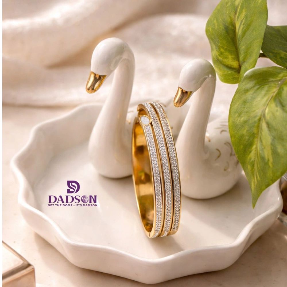 Crystal Line Gold kada l Dadson Jewelry (KD-15)