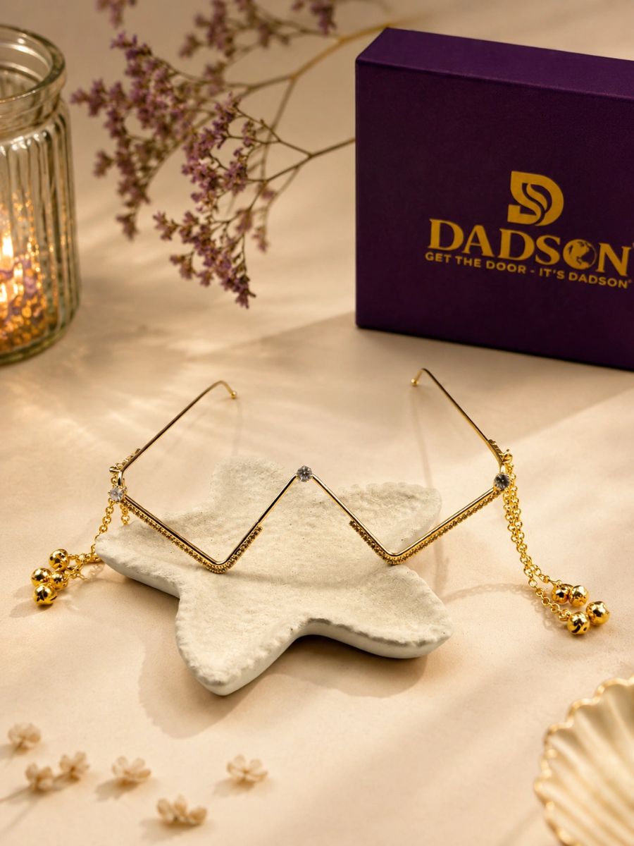 Elegant Anti Tarnish Facelet for Women | Crystal & Bell Charm Design (F-03)