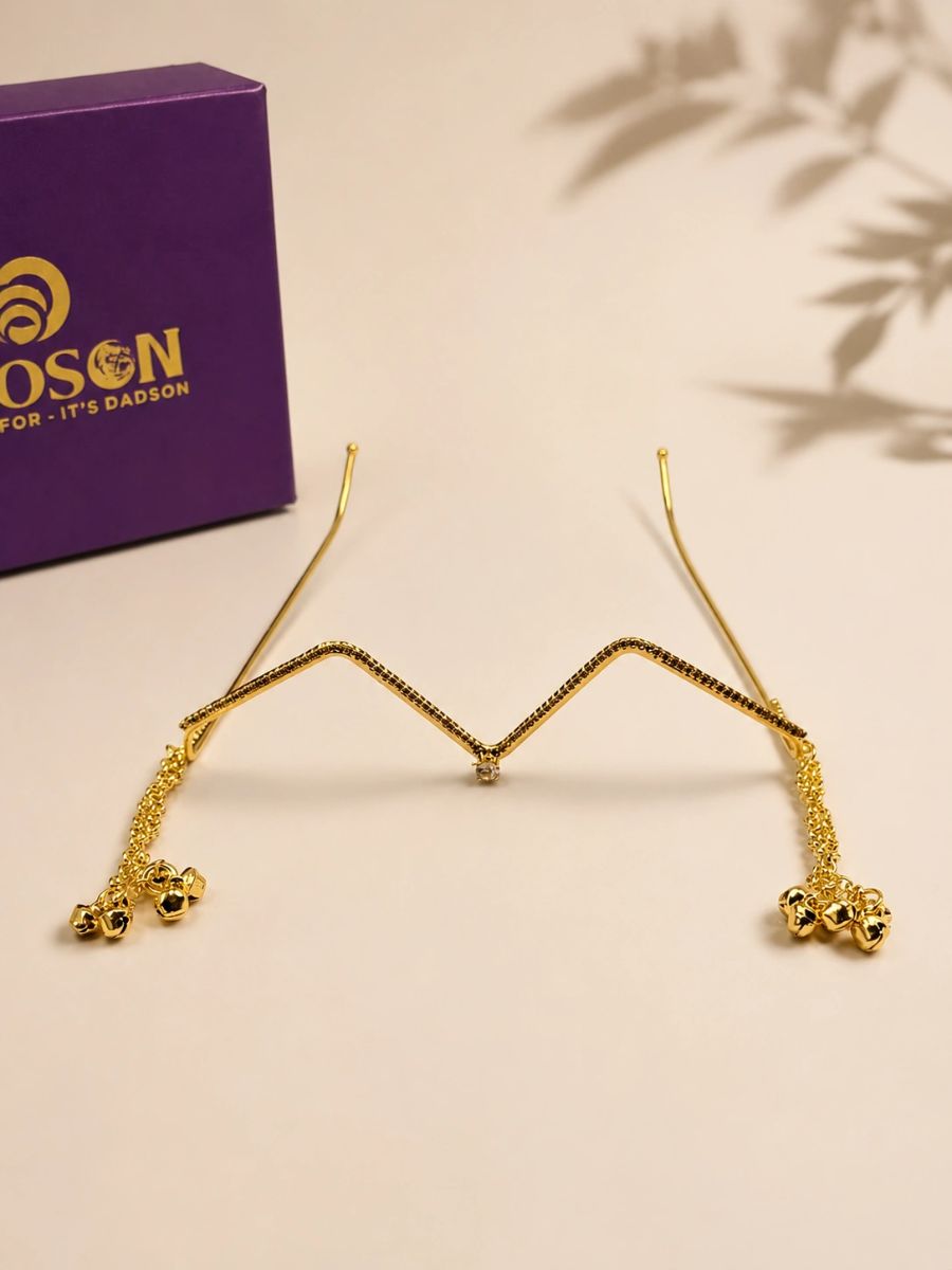 Luxury Gold Facelet with Dangling Charms | Premium Bridal Face Accessory (F-02)