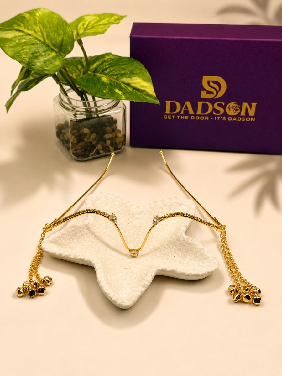 Royal Crystal Facelet for Women | Anti Tarnish Gold Face Jewellery (F-01)