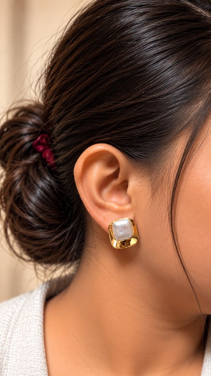 DADSON Jewelry – Gold & Silver Square Earrings (ER-29)