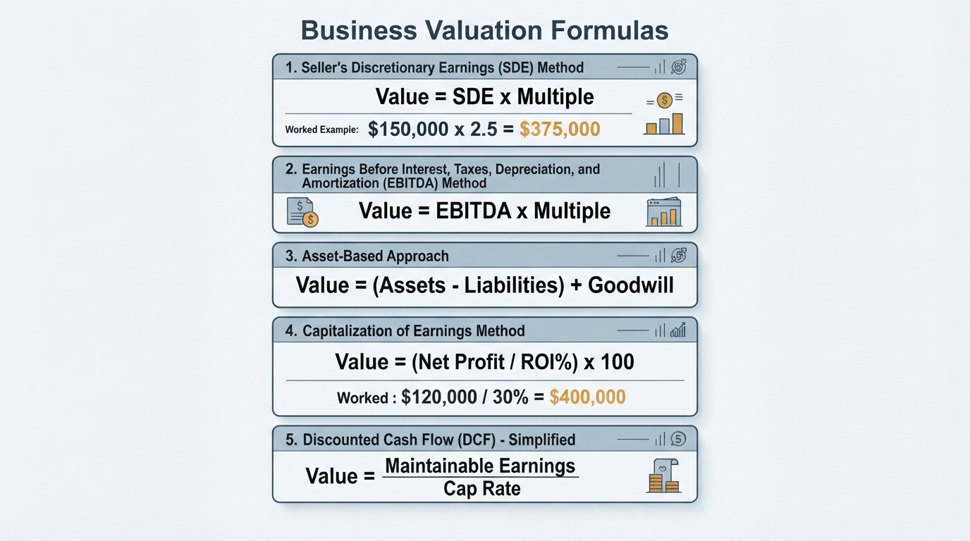 Business Valuation Formulas at a Glance