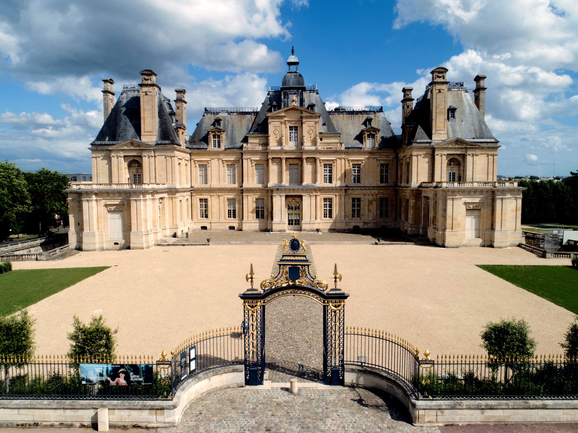 Front gate drone view
