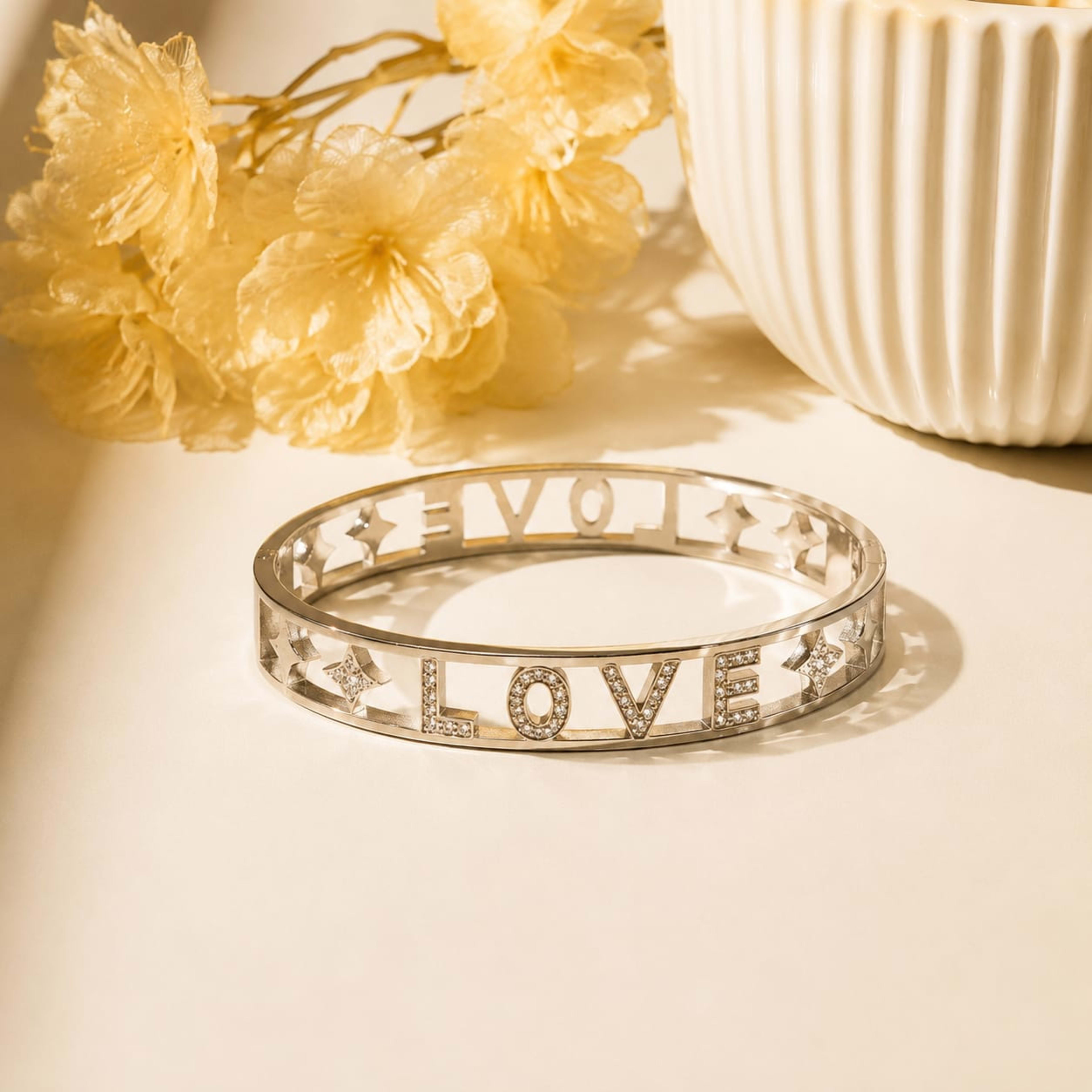 Stainless Steel Silver Bangle (NBG-15)