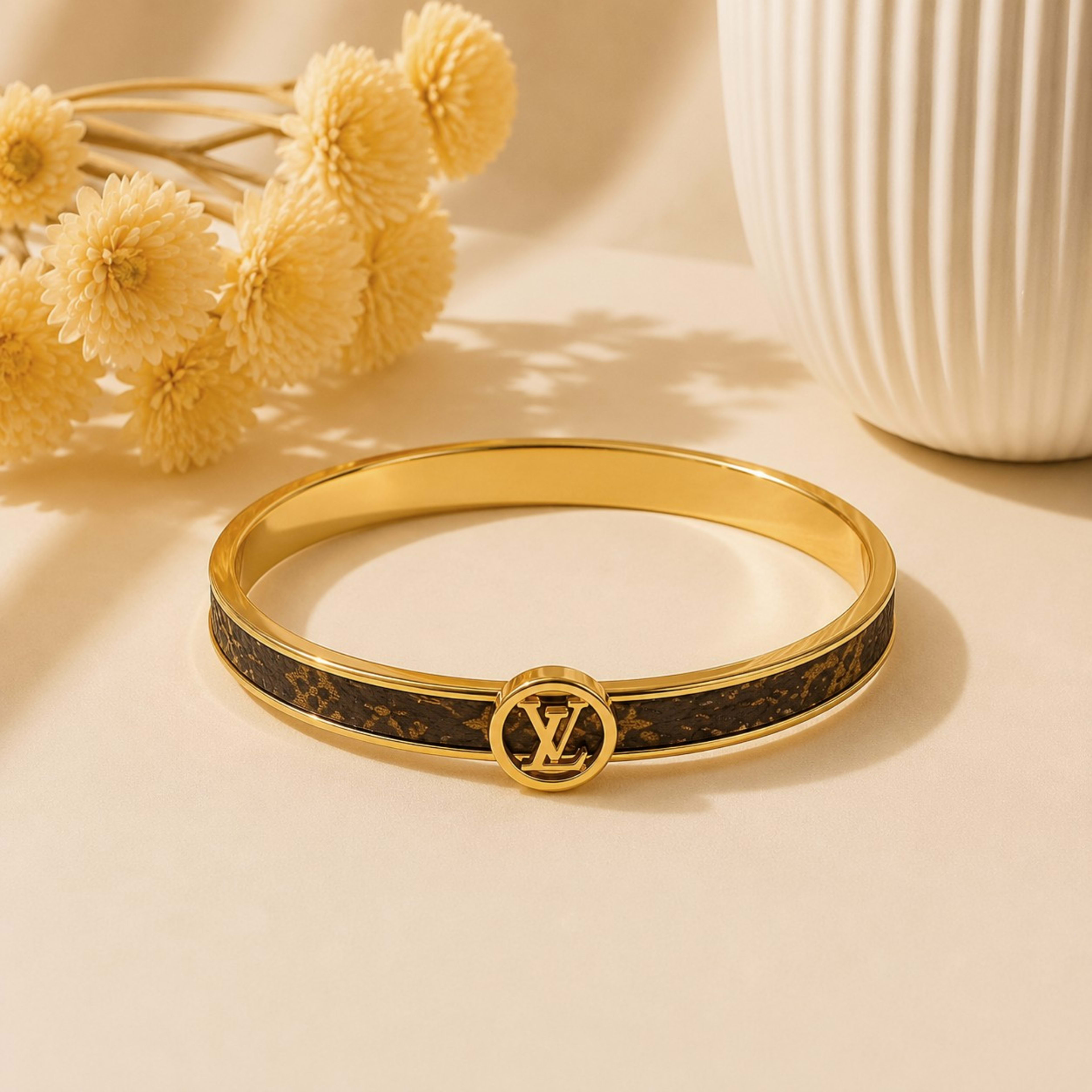 Stainless Steel Golden Bangle (NBG-06)