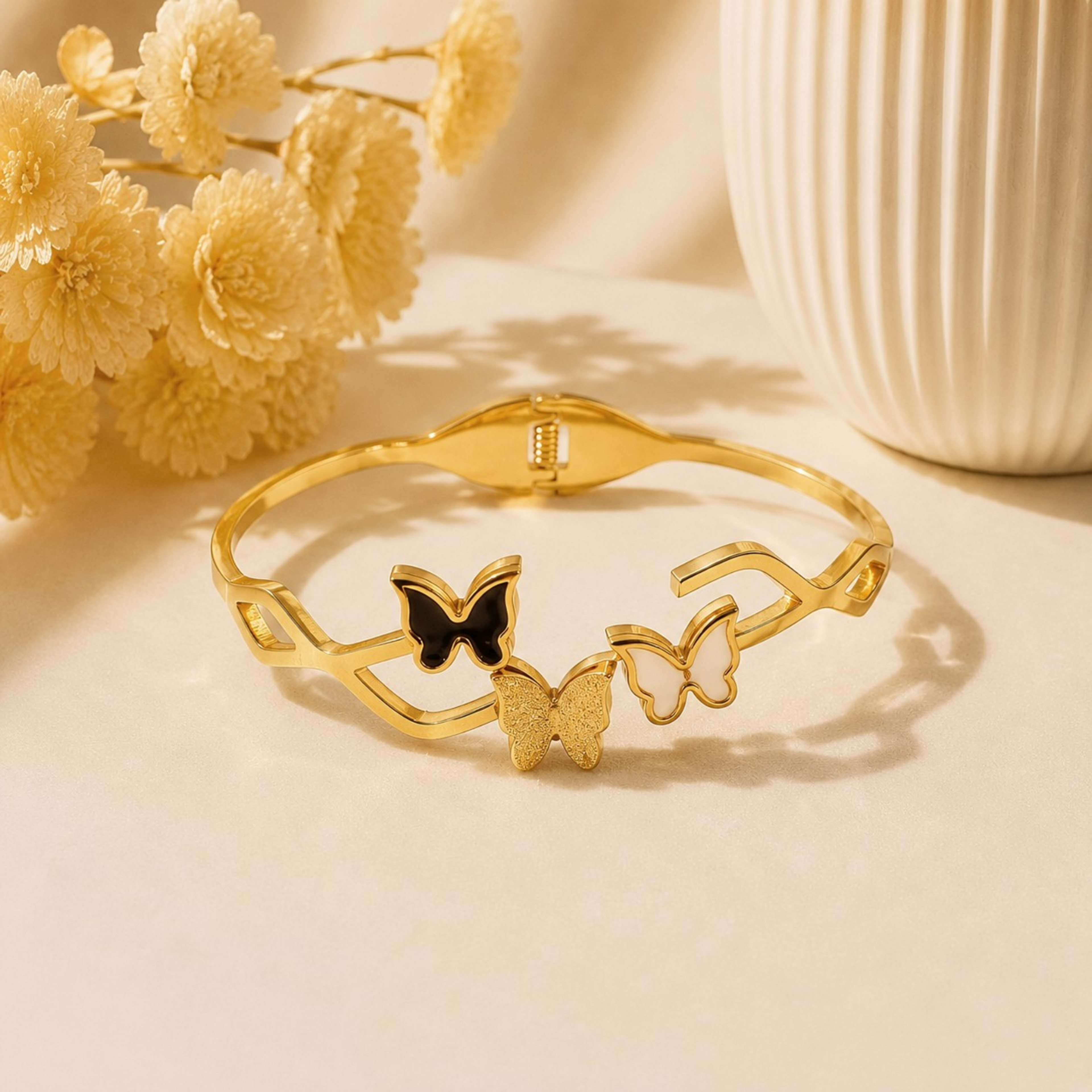 Stainless Steel Golden Bangle (NBG-07)