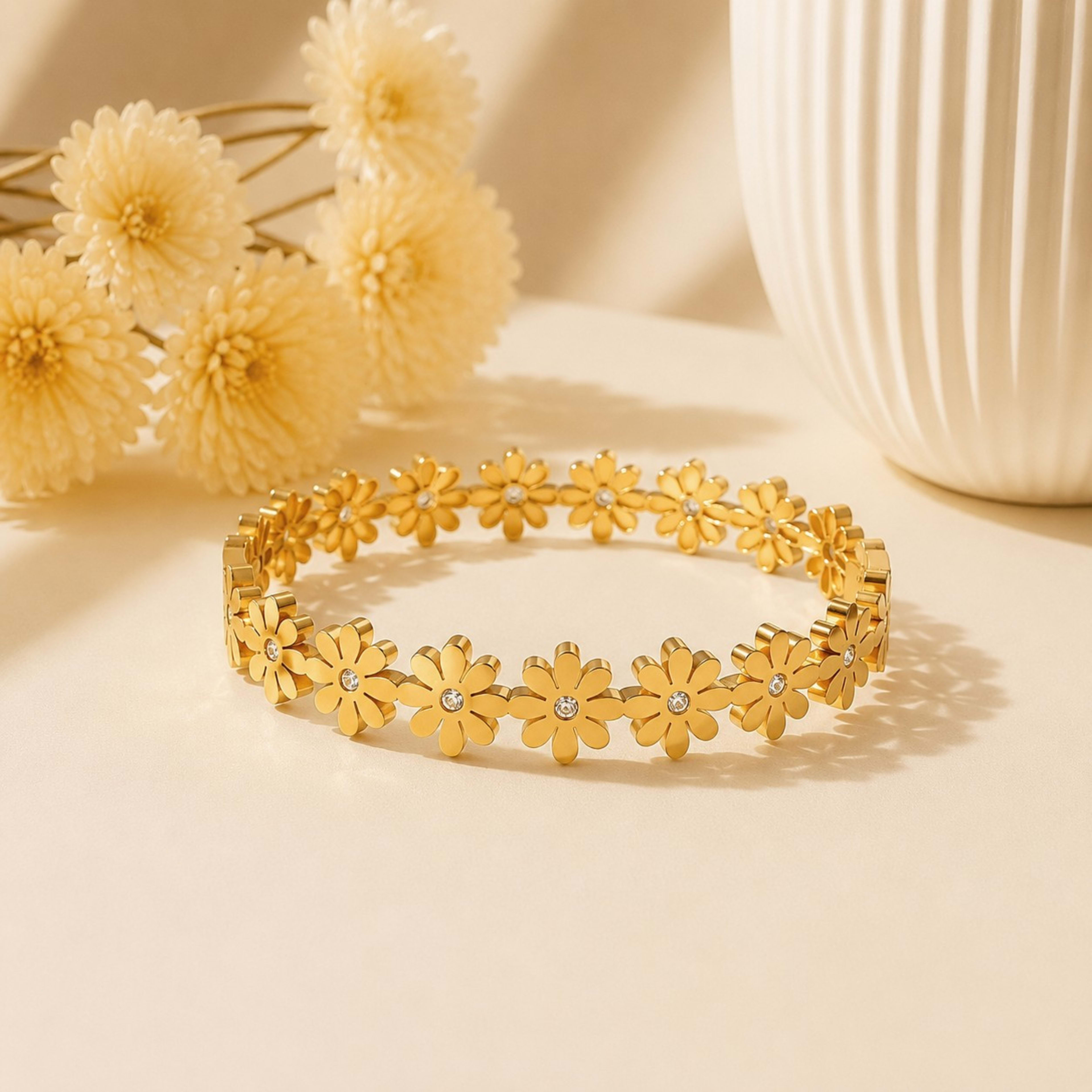 Stainless Steel Golden Bangle (NBG-09)