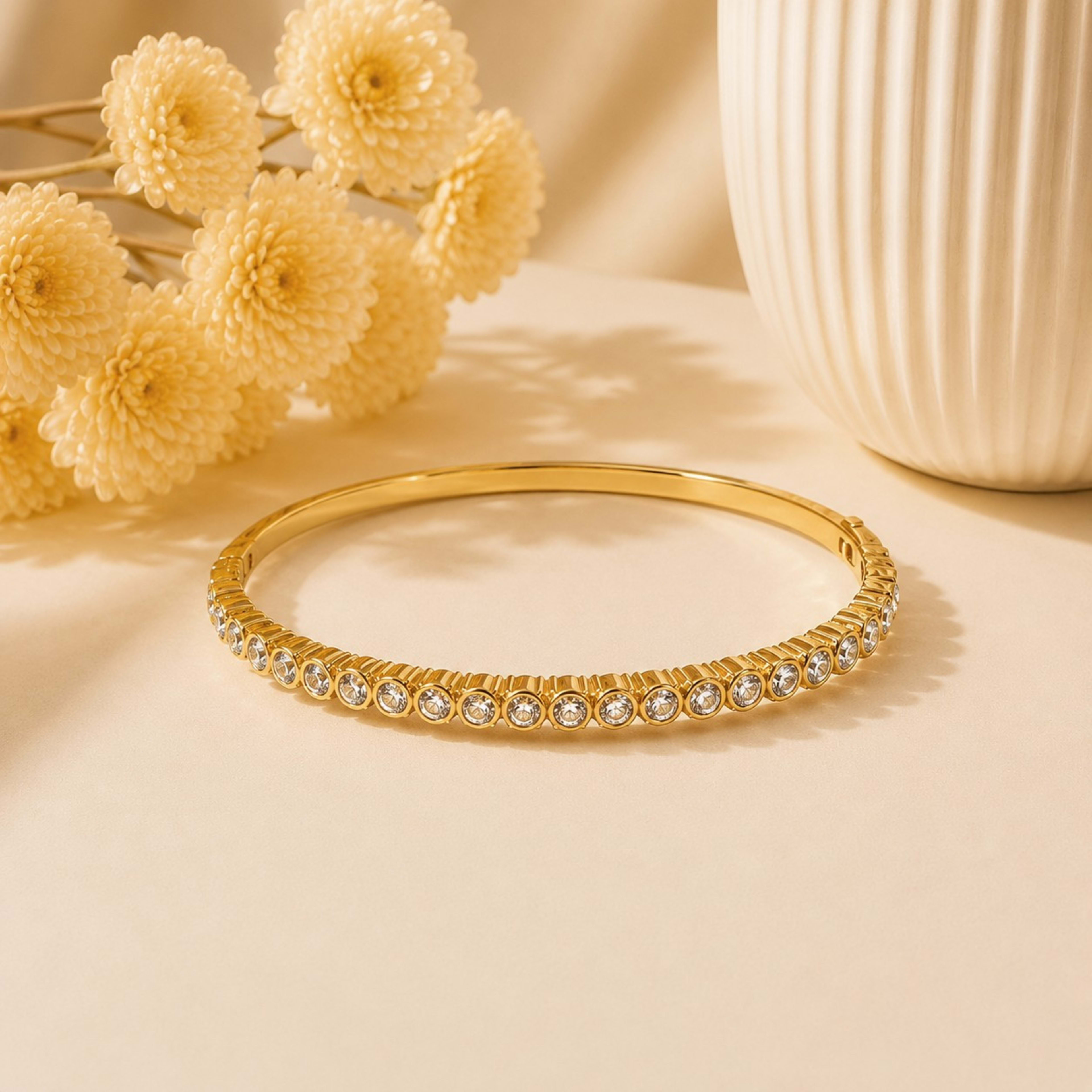 Stainless Steel Golden Bangle (NBG-08)