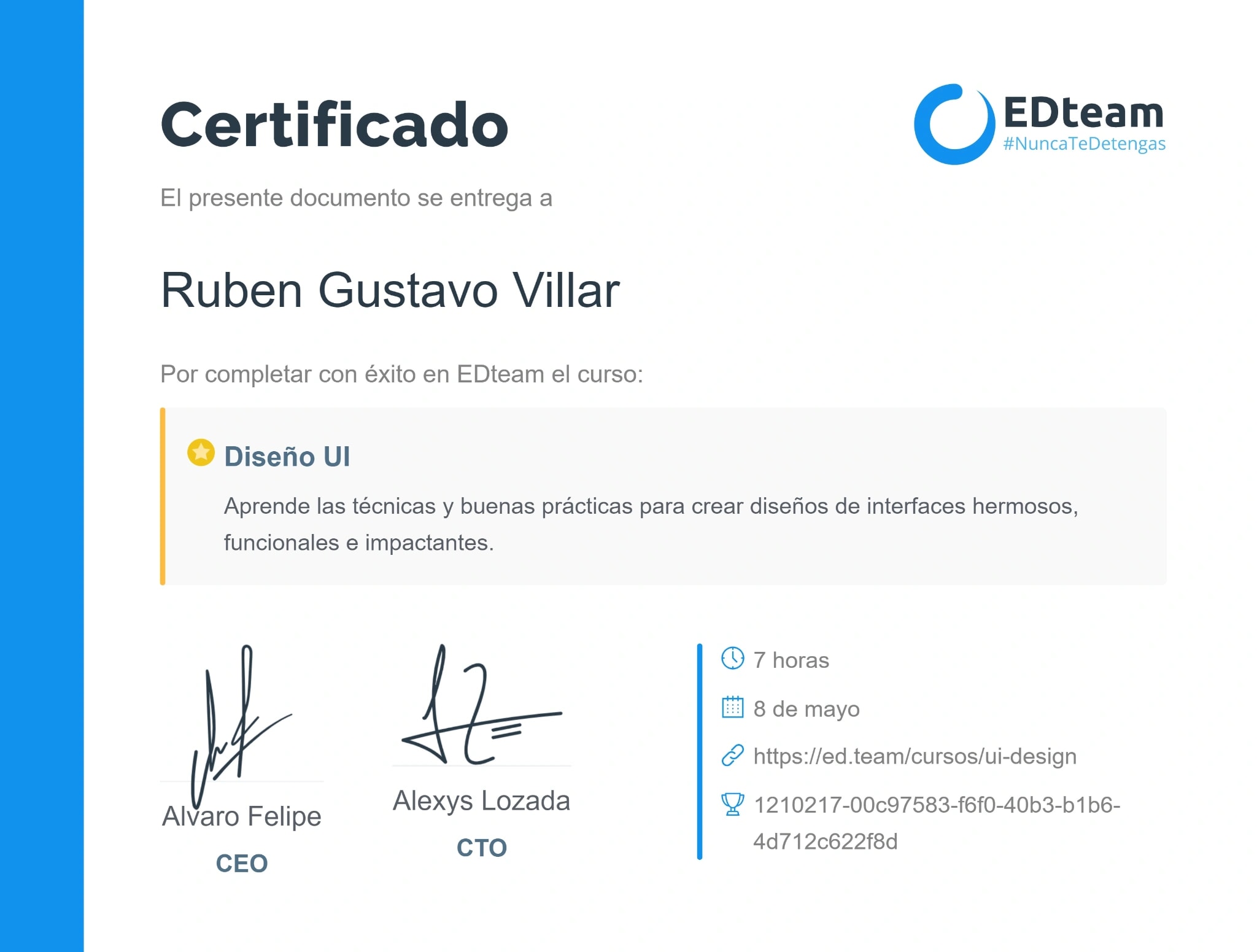 Certificado de Diseño UI