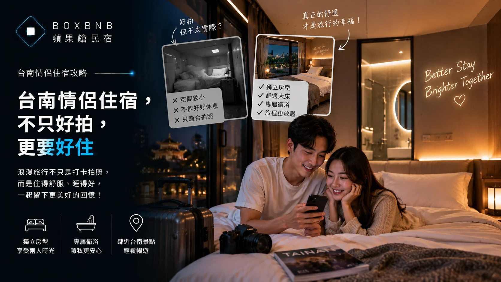 台南兩個人旅行住哪裡？房間好看很重要，但晚上回去真的舒服更重要