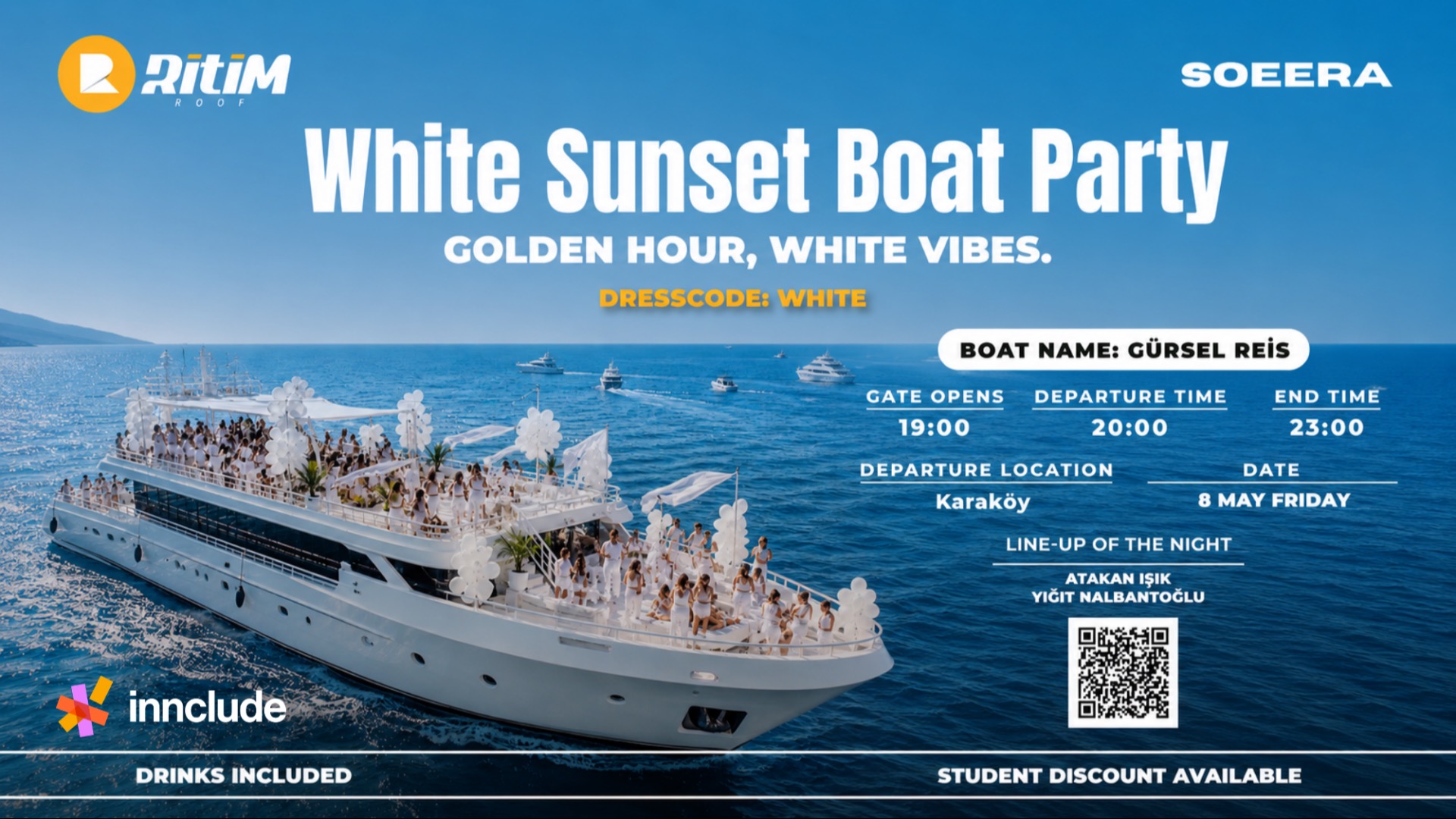 White Sunset Boat Party