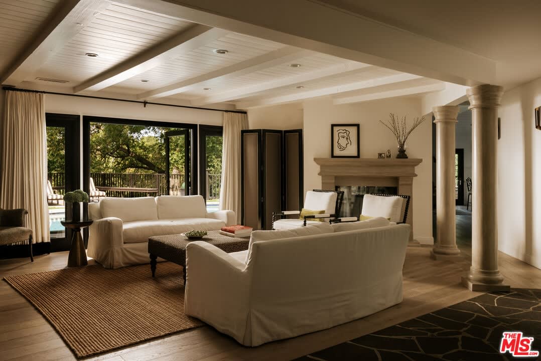 Living room with pool views, 16822 Escalon Dr