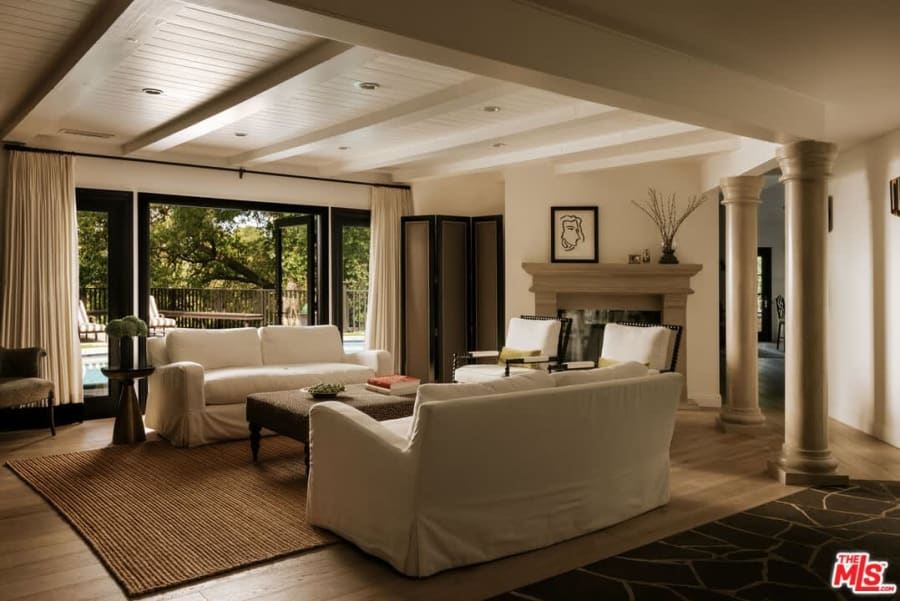 Living room with pool views, 16822 Escalon Dr