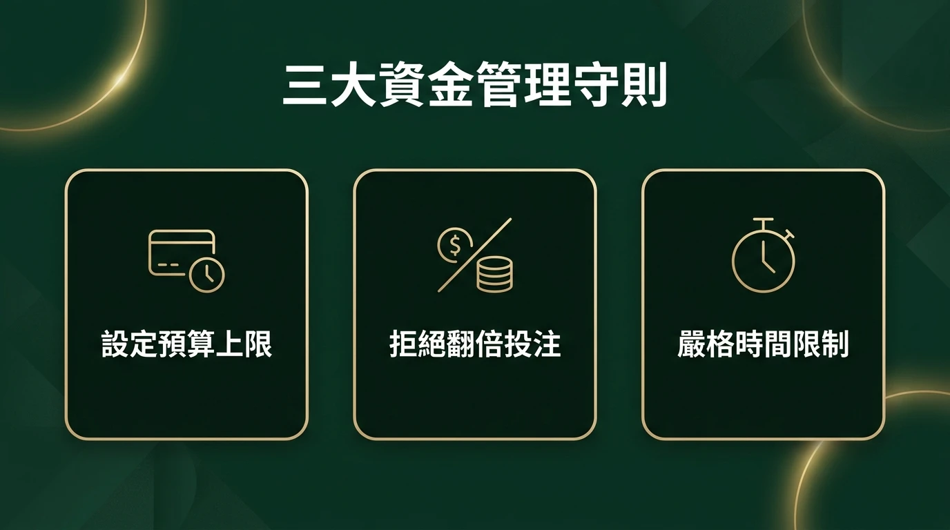 百家樂資金管理三大守則圖