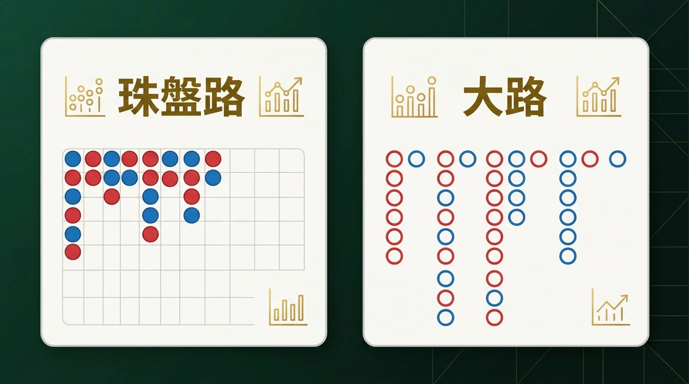 百家樂大路與珠盤路圖卡