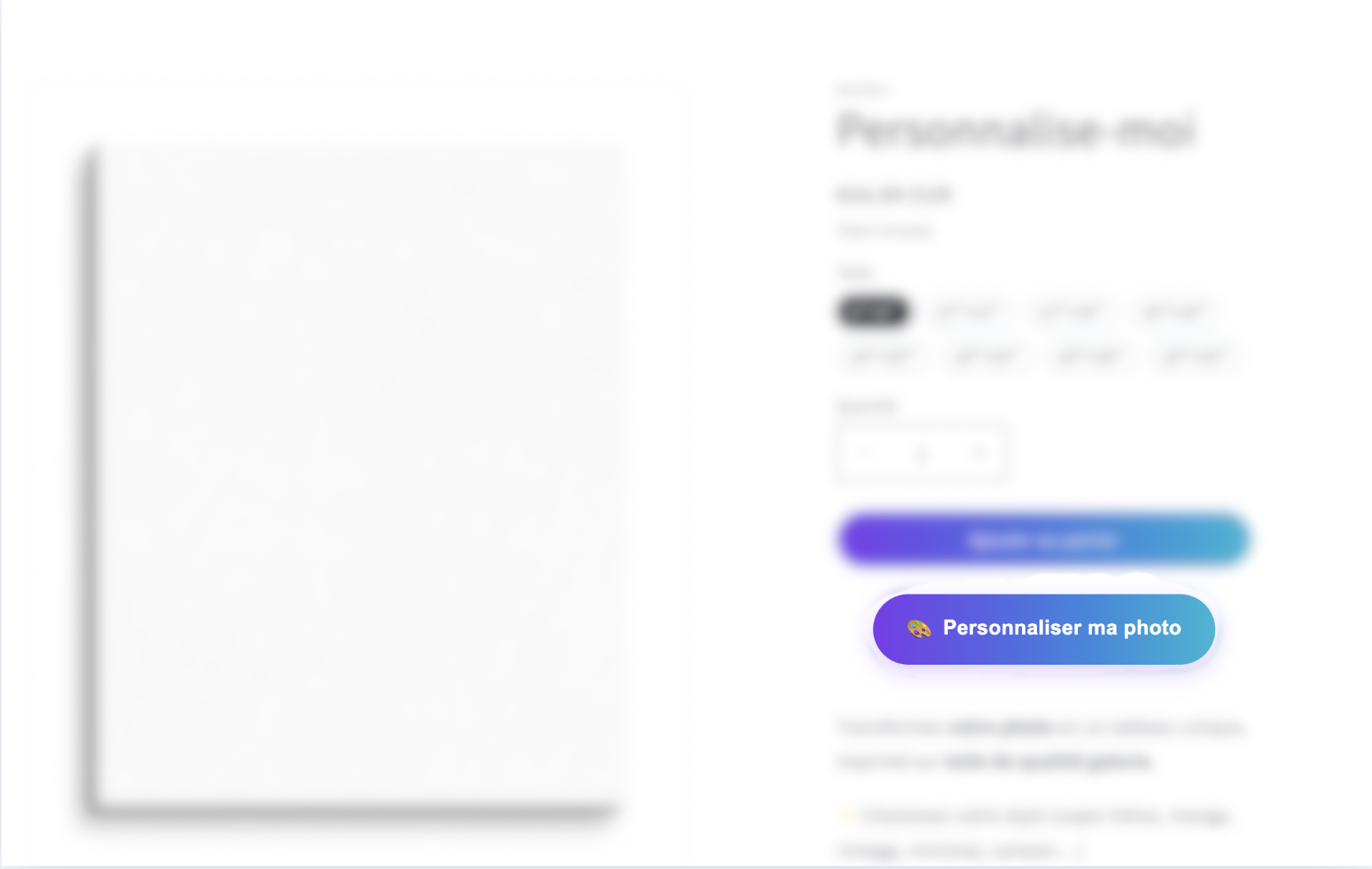 Ouvrir le chat – bouton « Personnaliser ma photo »