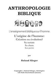 Anthropologie Biblique
