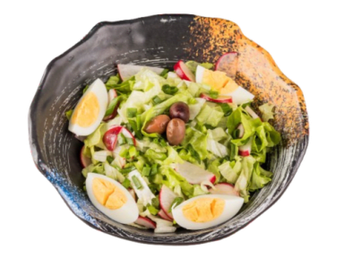 Insalata verde con uovo