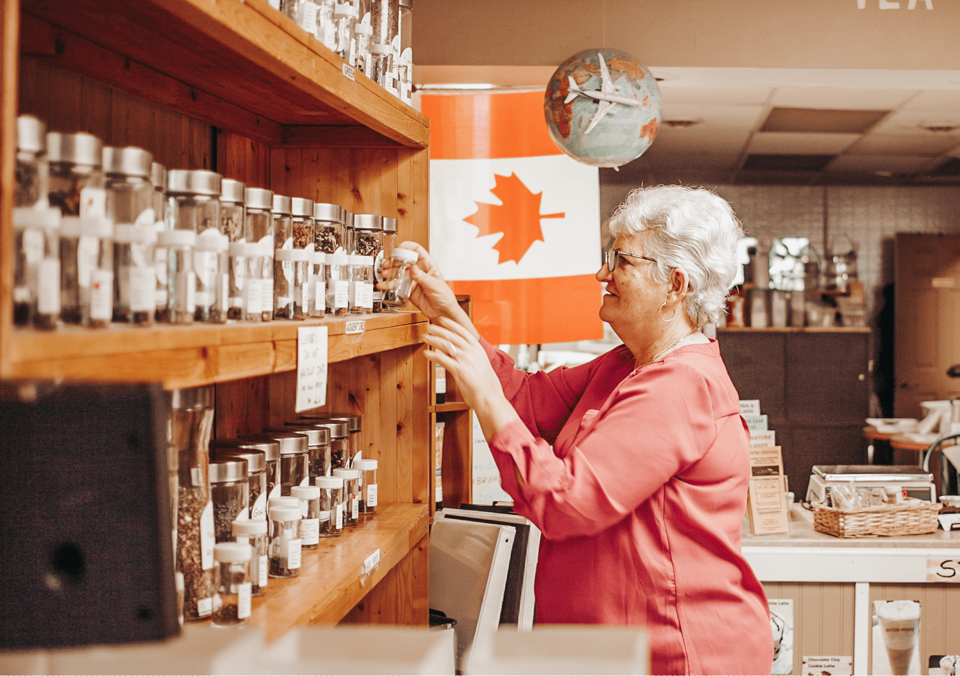 owner picking out tea