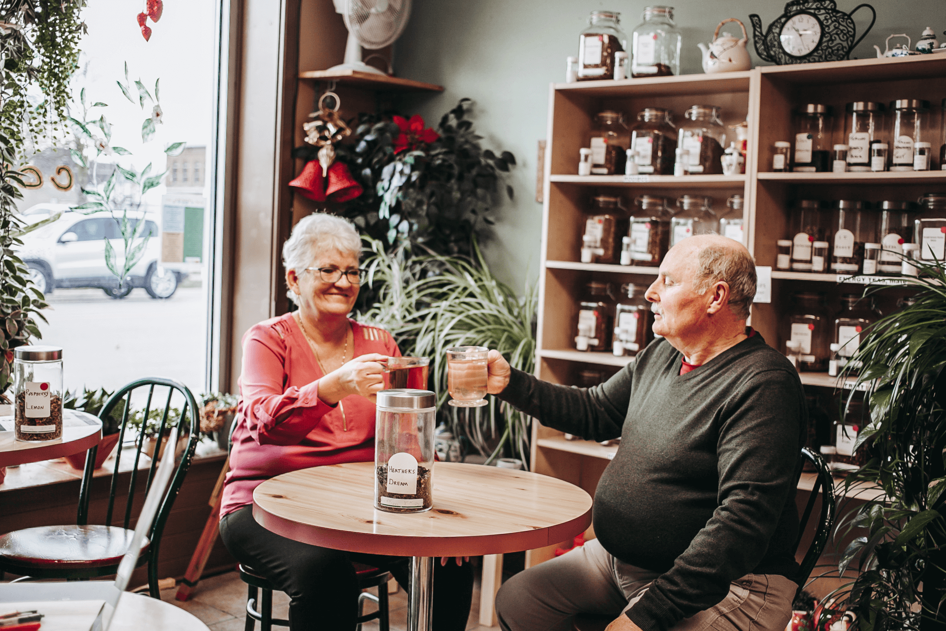 owners having a cup of tea