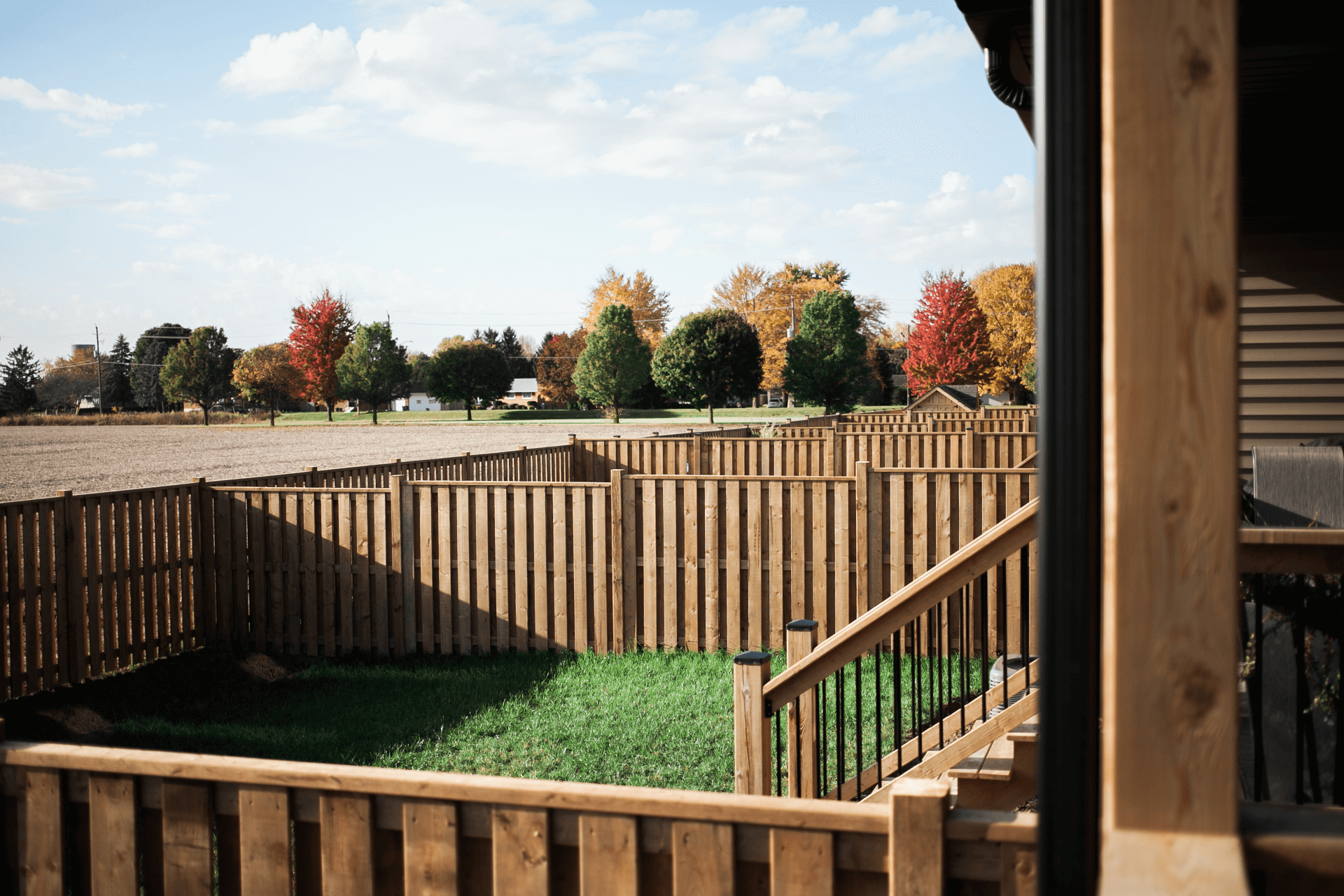 backyards of new homes