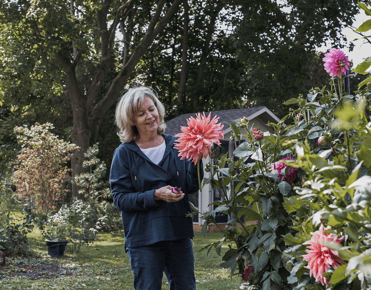 owner in garden