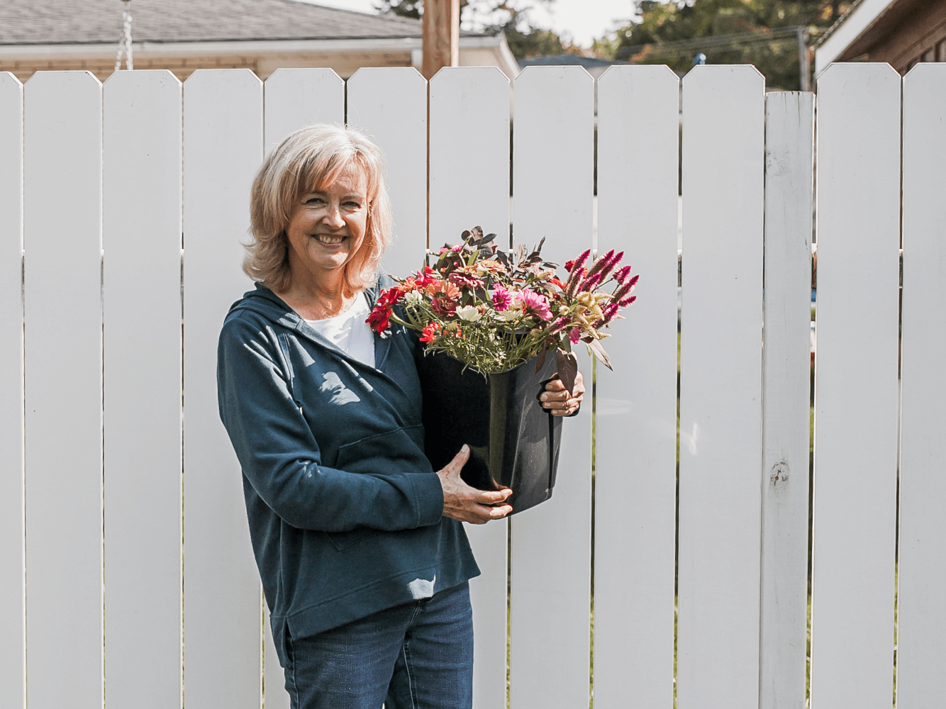 owner in garden