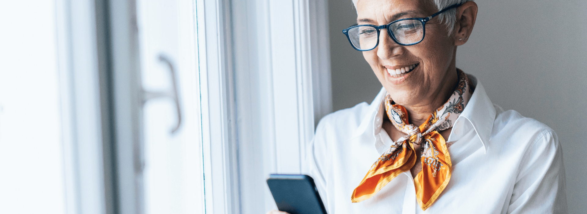 woman looking at a phone