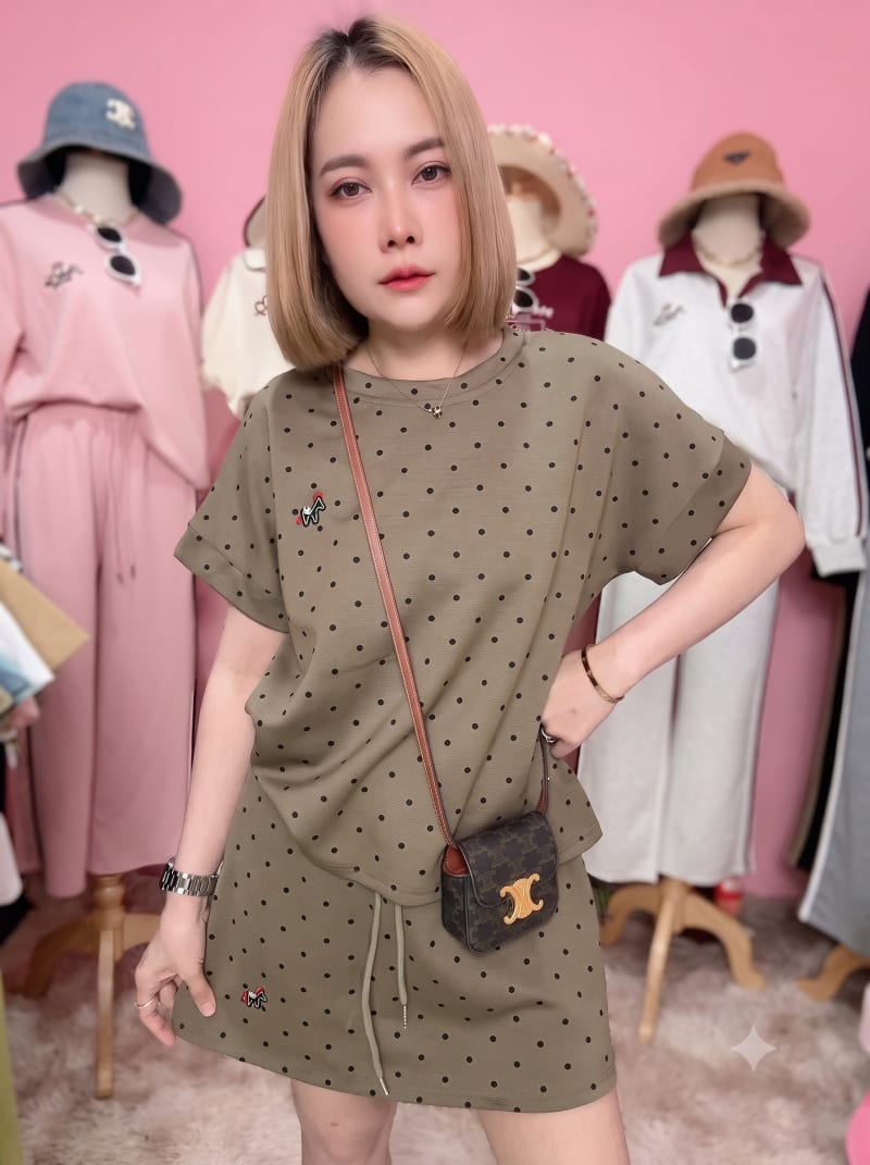 Set chấm bi thun suông
