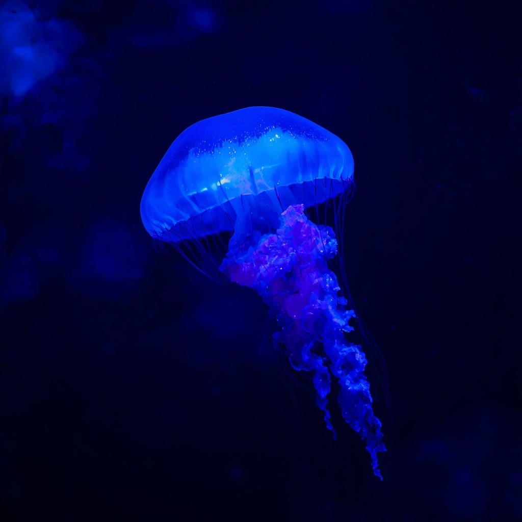 Bioluminescent jellyfish ocean wallpaper