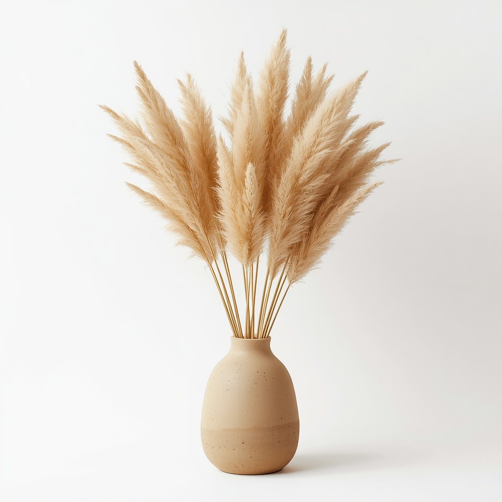 Beige Minimal — Pampas Grass 4K wallpaper