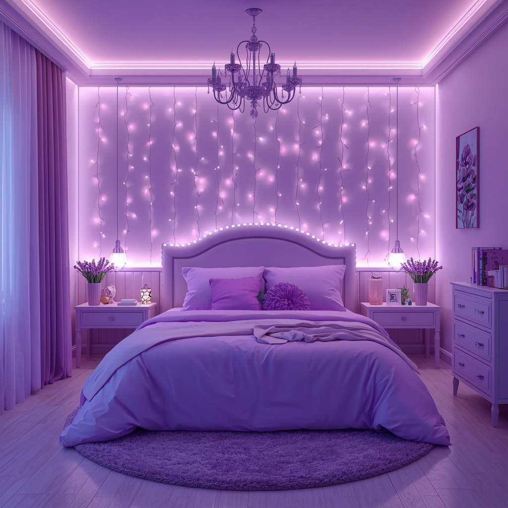 Purple Aesthetic Bedroom 4K wallpaper