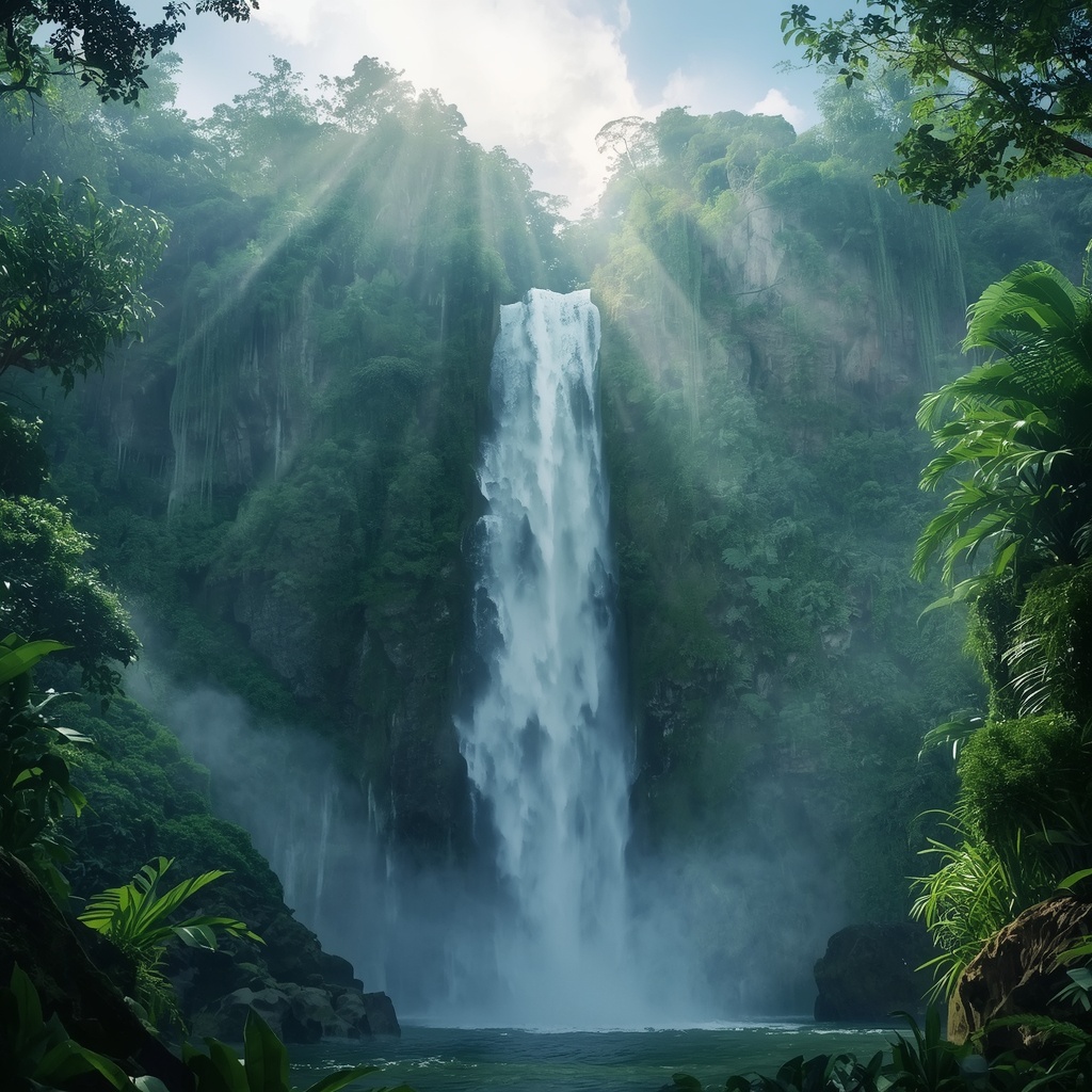 Majestic Waterfall — Rainforest 4K wallpaper free download