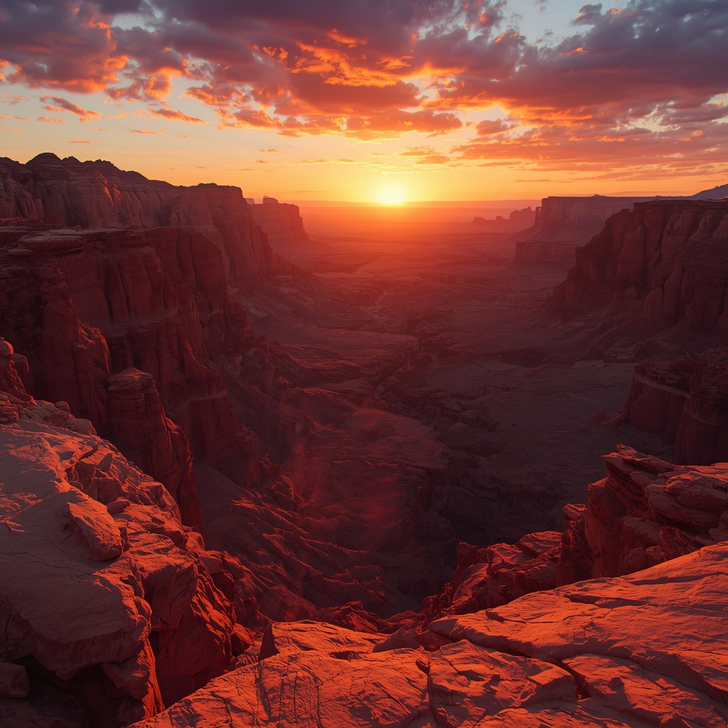 Red Canyon Desert — Golden Hour 4K wallpaper free download