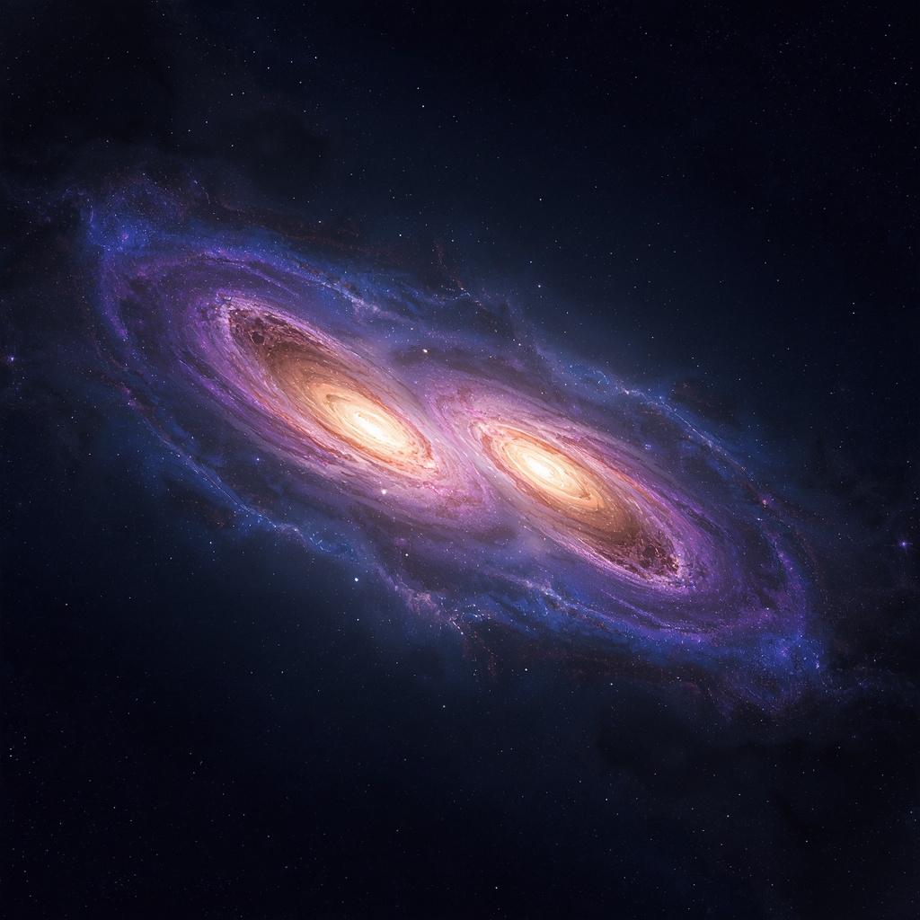 Two Galaxies Colliding — Space 4K wallpaper free download