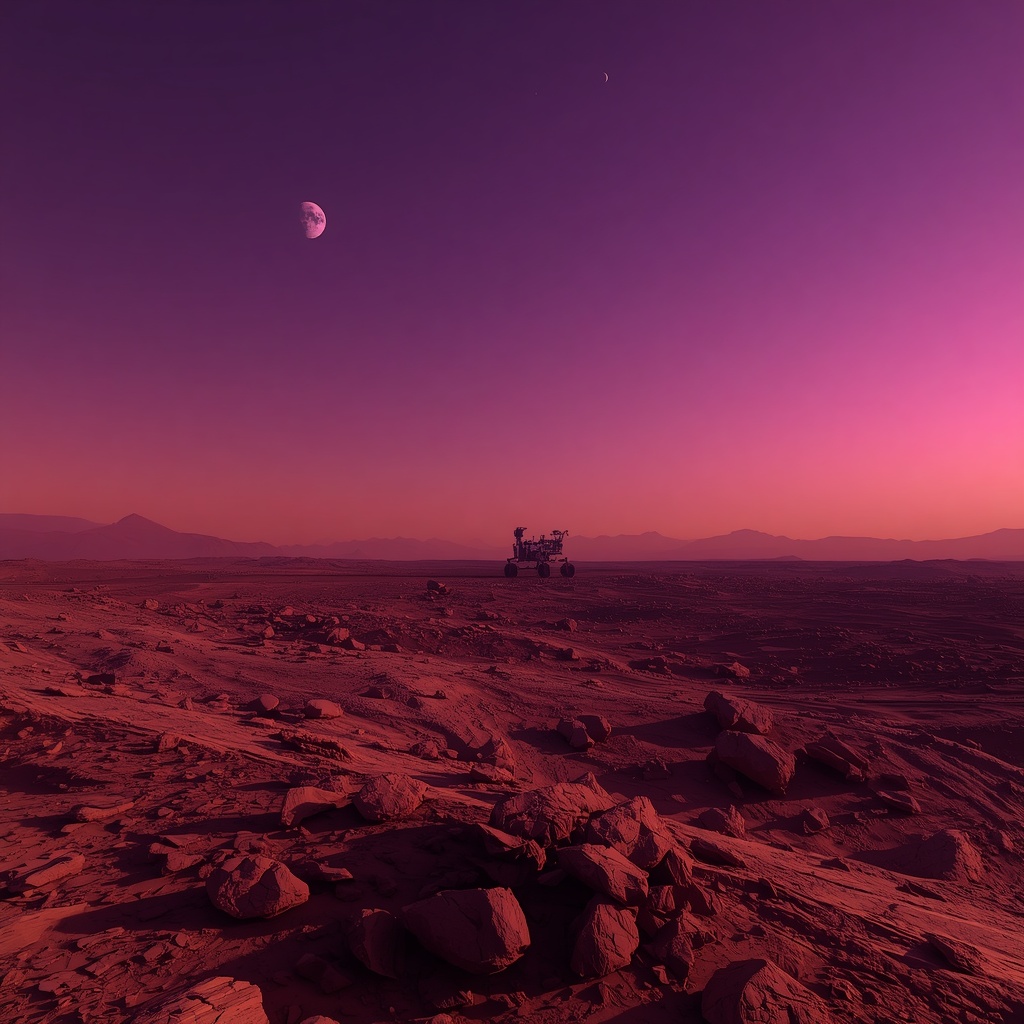 Mars Surface — Sunset Moons 4K wallpaper free download