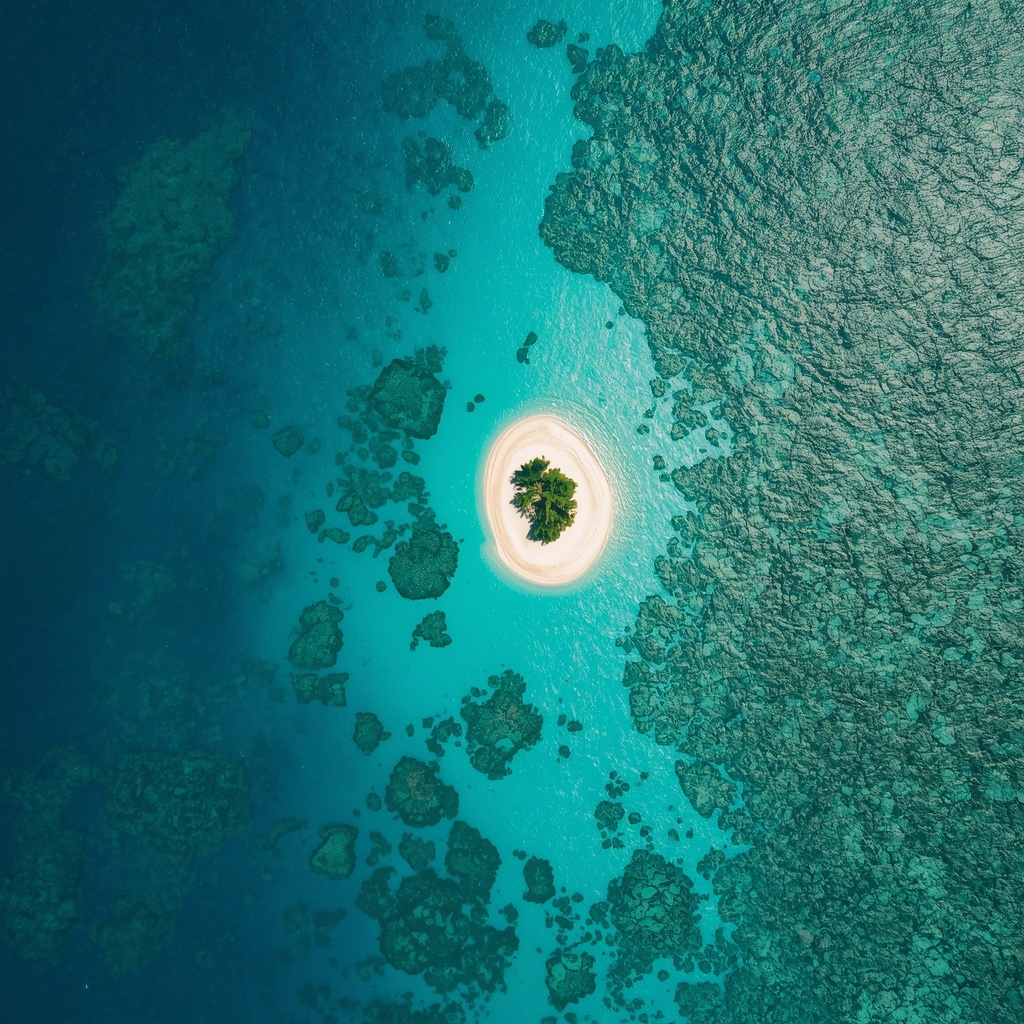 Turquoise Ocean — Aerial Coral 4K wallpaper free download
