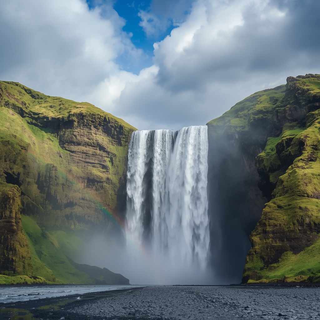 Iceland Waterfall — Rainbow Moss 4K wallpaper free download