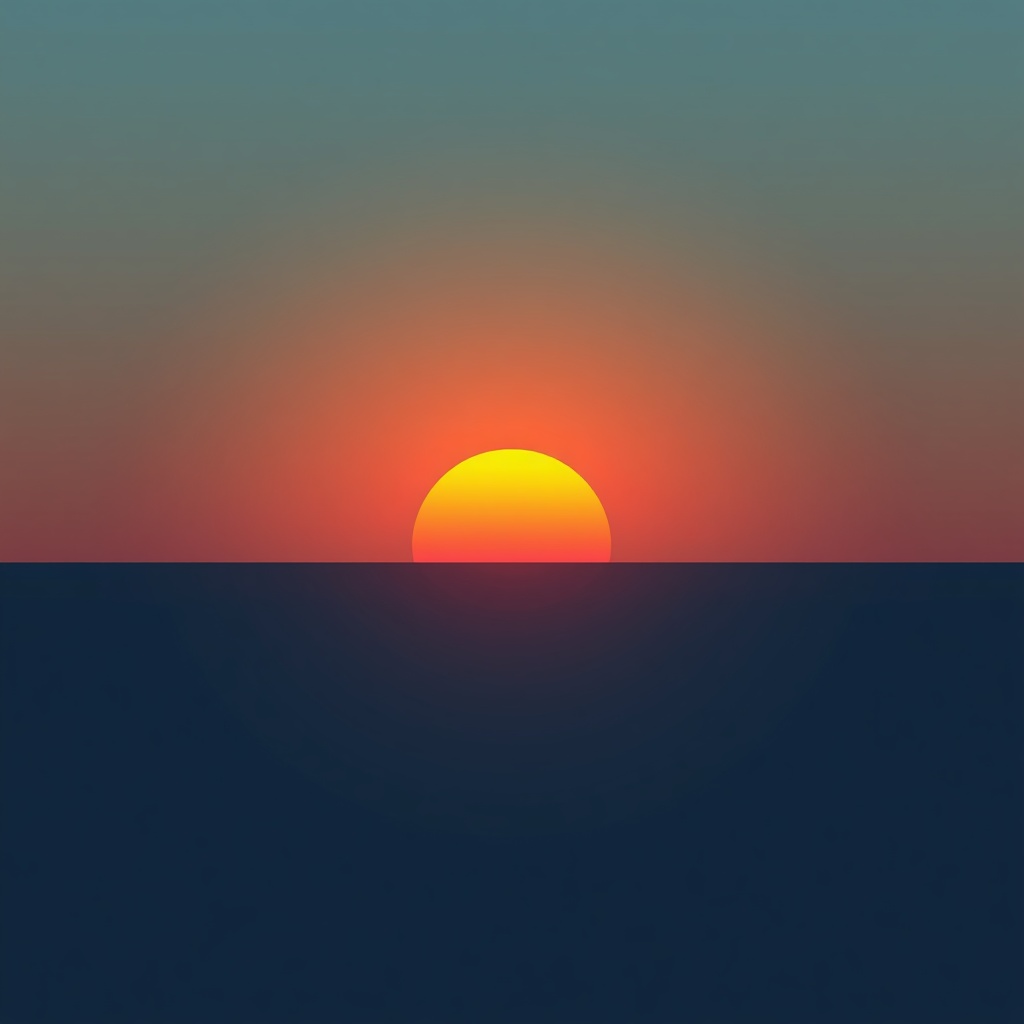 Minimal Sunset — Half Circle Ocean 4K wallpaper free download