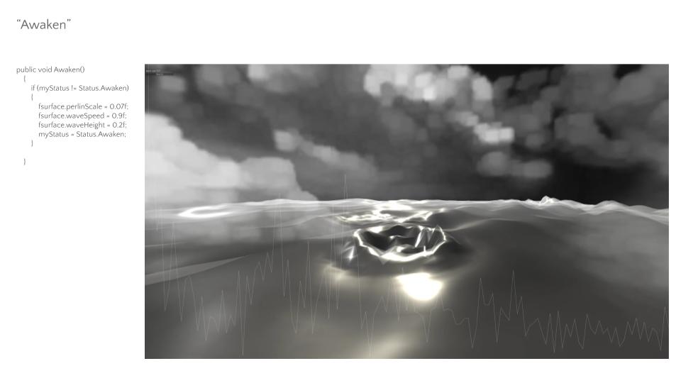 Awaken: a single bright disturbance spreading across the surface