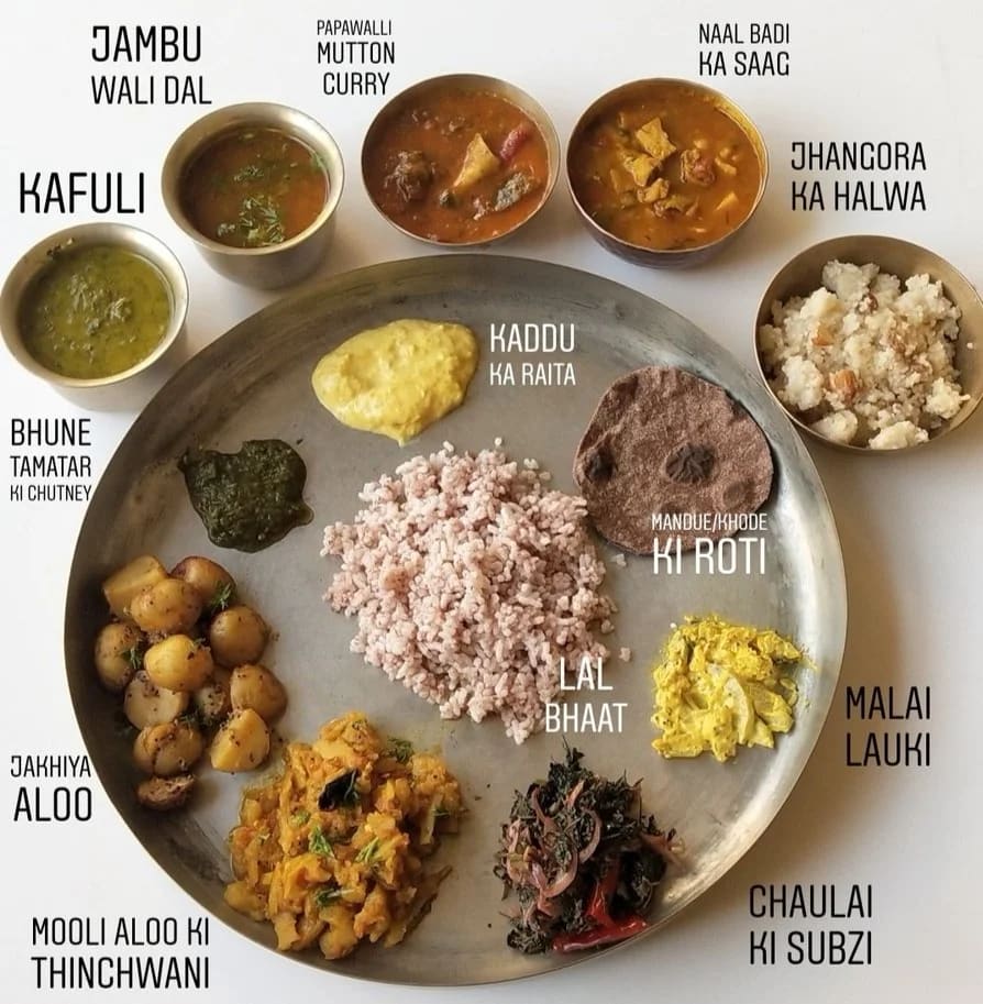 Traditional Garhwali vegetarian cuisine near Badrinath