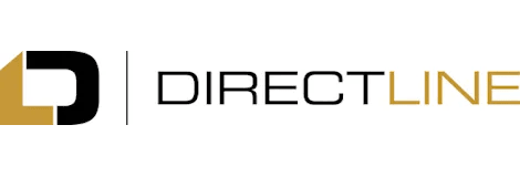 A gold and black logo with the text "DIRECTLINE" is set against a plain white background.